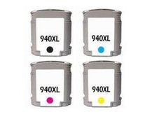 Special Set of 4 Remanufactured Cartridges for HP #940XL with 2nd Generation Chips