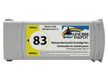 Remanufactured Cartridge for HP #83 YELLOW DesignJet 5000uv, 5500uv (C4942A)