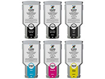 Special Set of 6 Remanufactured Cartridges for HP #727 for DesignJet T920, T930, T1500, T1530, T2500, T2530