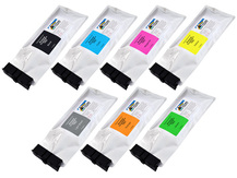 Special Set of 7 Compatible Ink Pouches of 500ml for ROLAND TrueVIS Printers (CMYK+Lk+Or+Gr)