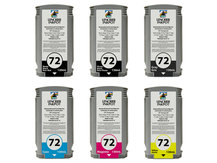 Special Set of 6 Remanufactured Cartridges for HP #72 DesignJet T Series Printers
