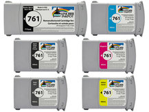 Special Set of 6 Remanufactured Cartridges for HP #761 for DesignJet T7100, T7200