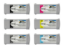 Special Set of 6 Remanufactured cartridges for HP #771A for DesignJet Z6200, Z6600, Z6800
