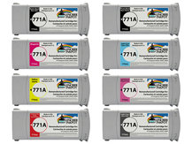 Special Set of 8 Remanufactured cartridges for HP #771A for DesignJet Z6200 Z6800