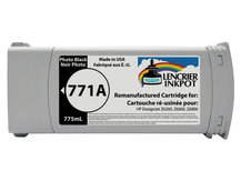 Remanufactured Cartridge for HP #771A PHOTO BLACK for DesignJet Z6200, Z6600, Z6800 (B6Y21A)