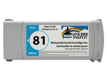 Remanufactured Cartridge for HP #81 CYAN DesignJet 5000, 5500 (C4931A)