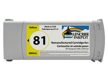 Remanufactured Cartridge for HP #81 YELLOW DesignJet 5000, 5500 (C4933A)